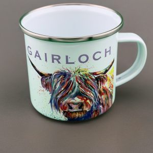 Gairloch Highland Cow Enamel Mug