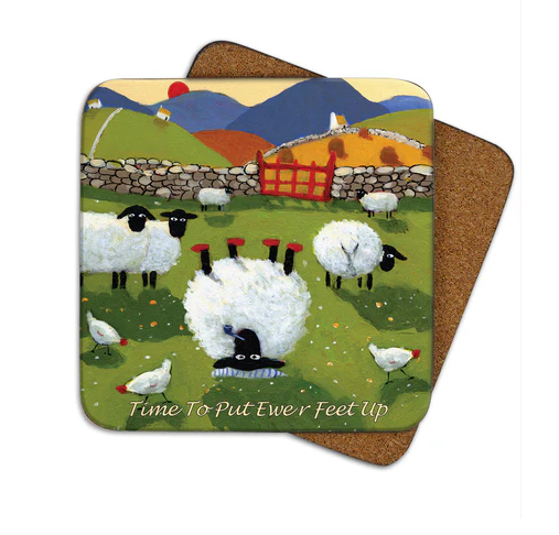 Time To Put Ewer Feet Up Coaster