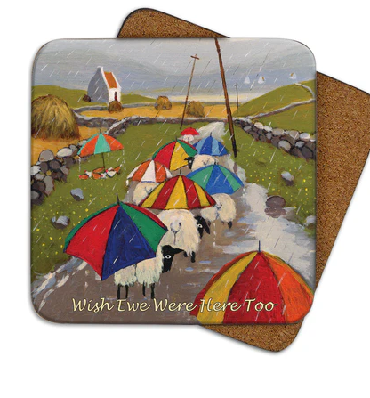 Wish Ewe Were Here Too Coaster