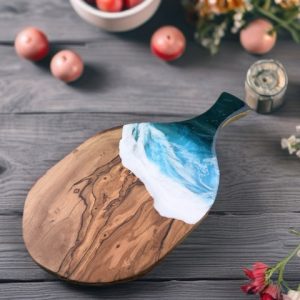 Curved Coastal Olive Wood Serving Board