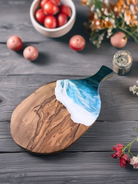 Curved Coastal Olive Wood Serving Board