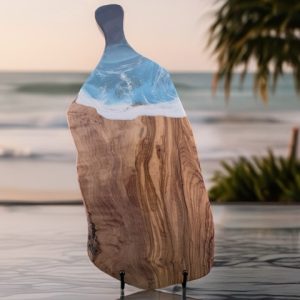 Live Edge Coastal Olive Wood Serving Board