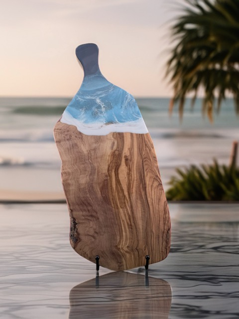 Live Edge Coastal Olive Wood Serving Board
