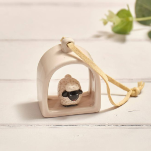 Arch-Shaped Ceramic Hanger With Small Sheep