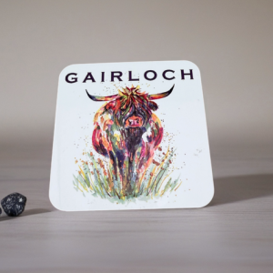 Gairloch Highland Cow Multi Coloured Coaster
