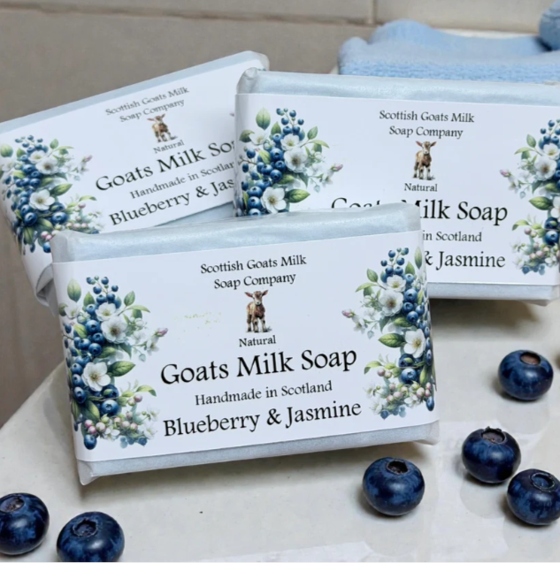 Blueberry & Jasmine Highland Goats Milk Soap - Image 2