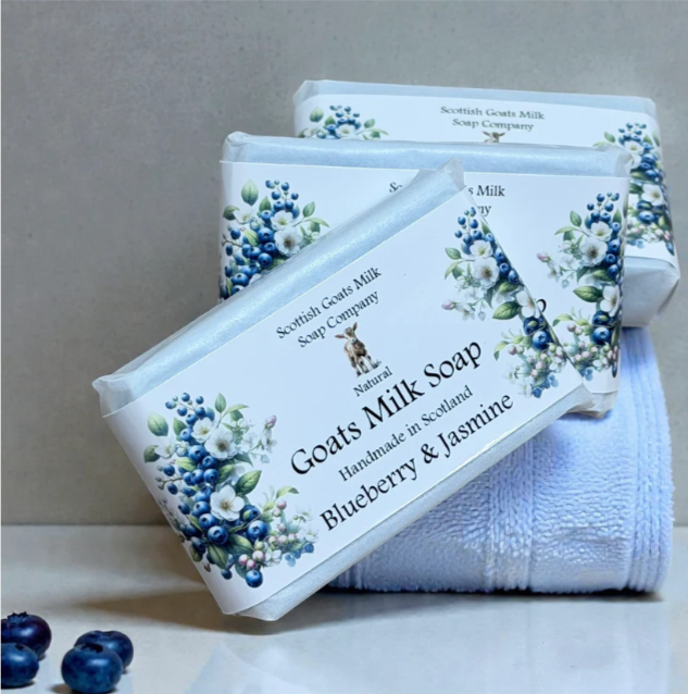 Blueberry & Jasmine Highland Goats Milk Soap - Image 3