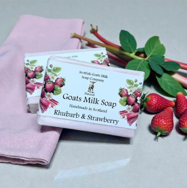 Rhubard & Strawberry Highland Goat Milk Soap - Image 2