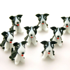 Glass Border Collie Dog Ornament