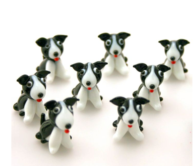 Glass Border Collie Dog Ornament