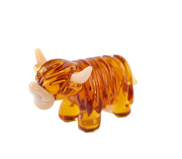 Glass Highland Cow Ornament