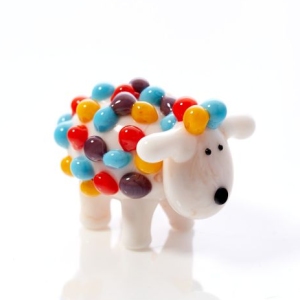Glass Bobbly Sheep Ornament Multicolour