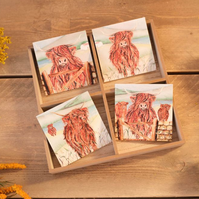 Highland Cow Slate Coaster
