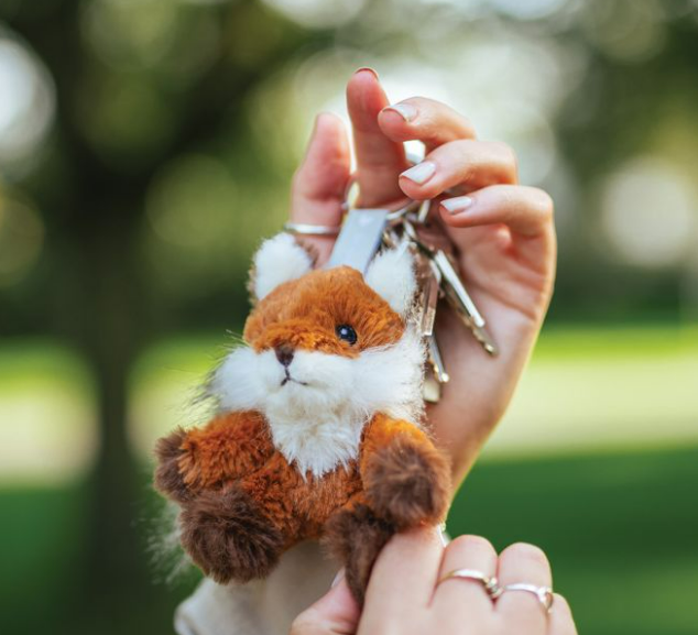 Fox Plush Keyring Autumn