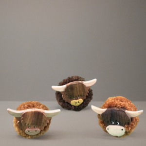 Large Highland Face Cow Pom Pom Magnets
