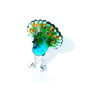 Hand Blown Glass Peacock