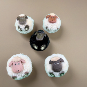 Sheep Pom Pom Magnets